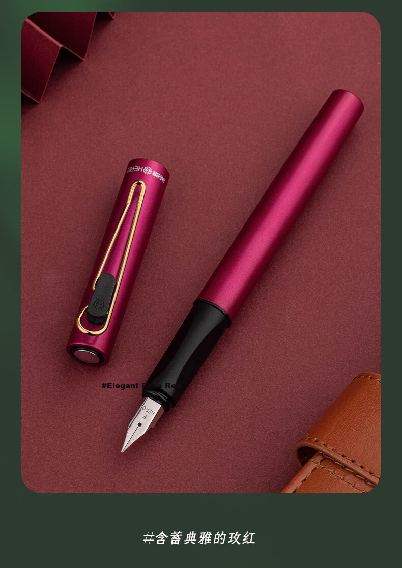 HERO E501 Iridium Nib Fountain Pen EF Tip Blue Matte New Year Gift Stylish Business Office Student Writing Practice Ink Pen 17
