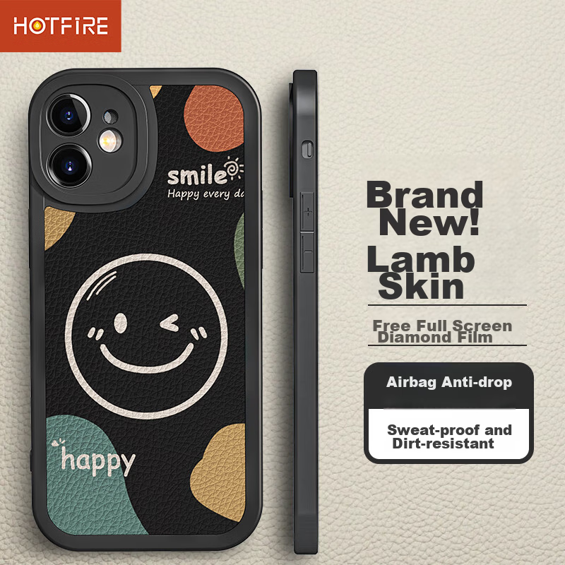 Flying Planet Compatible with iPhone 12 Case iPhone 12 Protective Cover Shockproof Smiling Lambskin Matte Upgraded Lens Full Coverage Silicone Minimalist Trendy Vintage White for Men and Women