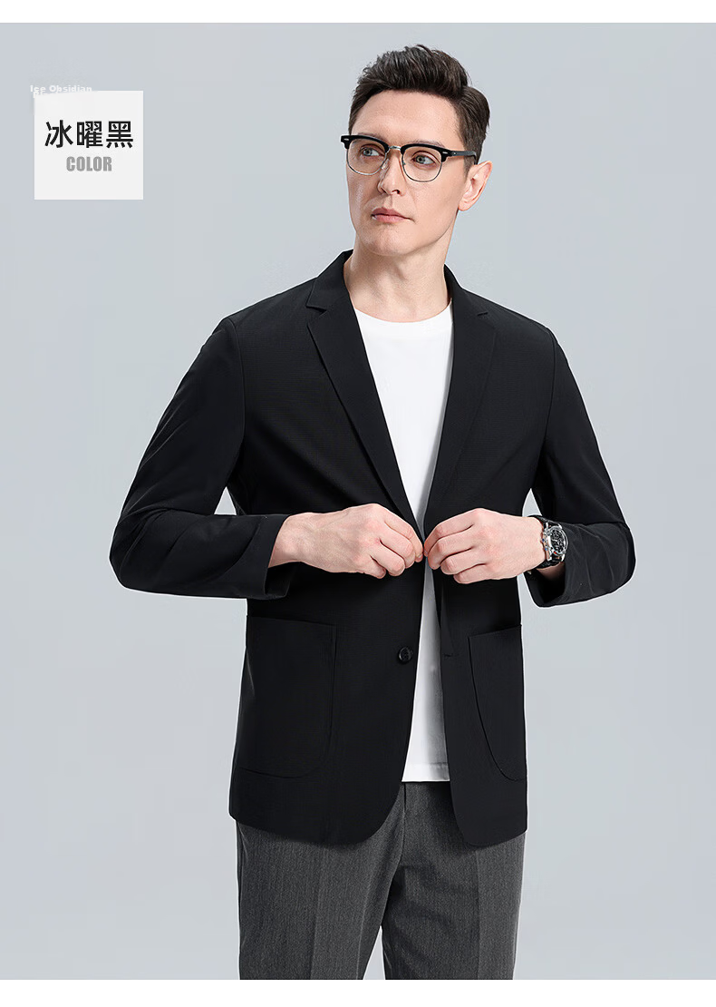 ROMON Ice Silk Sun Protection Men's Waffle Pattern Summer Business Youth High-End Single-Breasted Cooling Suit Jacket JD Self-Operated 21