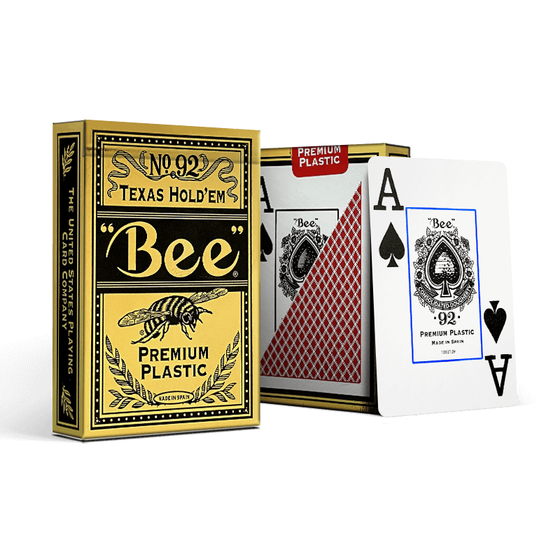 Bee Entertainment Plastic Texas Hold'em Jumbo Index Playing Cards Waterproof Durable Imported Blue