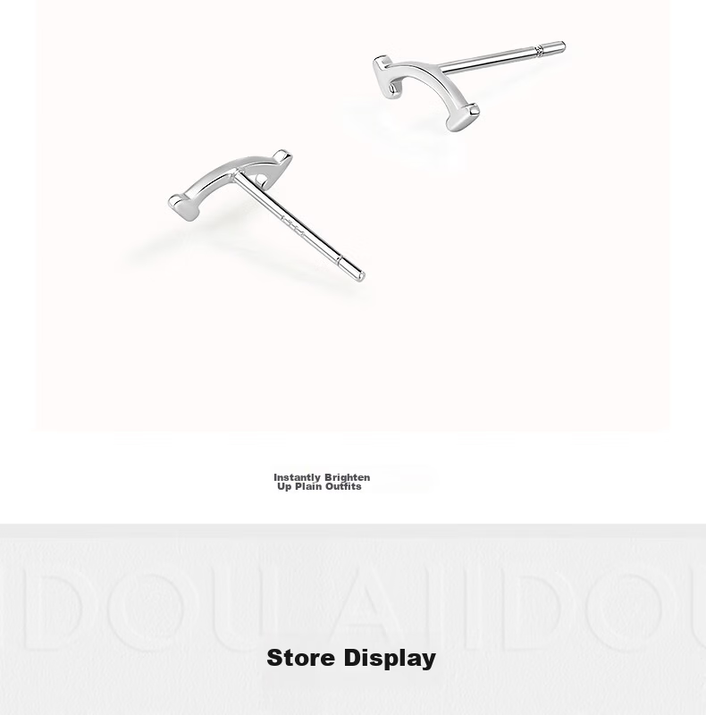 AJIDOU Earrings, Luxurious Round Hoop, Versatile Color-Block Studs, Fashionable Jewelry, Gift for Girlfriend, Mid-Autumn Festival Present 5