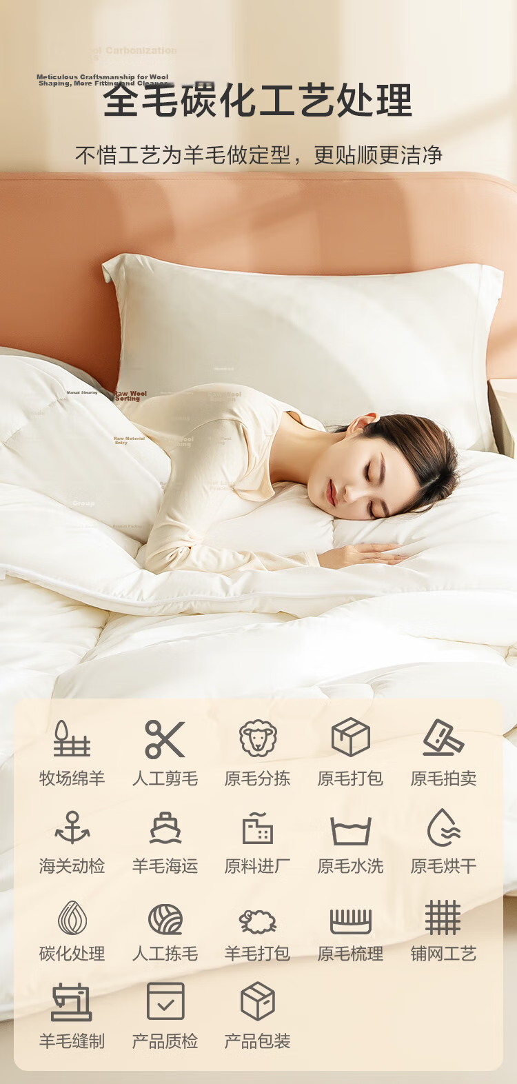 JD Original Imported 51% Dormitory Wool Comforter Pro Class Duvet Air Conditioning Quilt - Spring And Autumn Comforter 2x2.3m Approximately 4.8 Ji 13