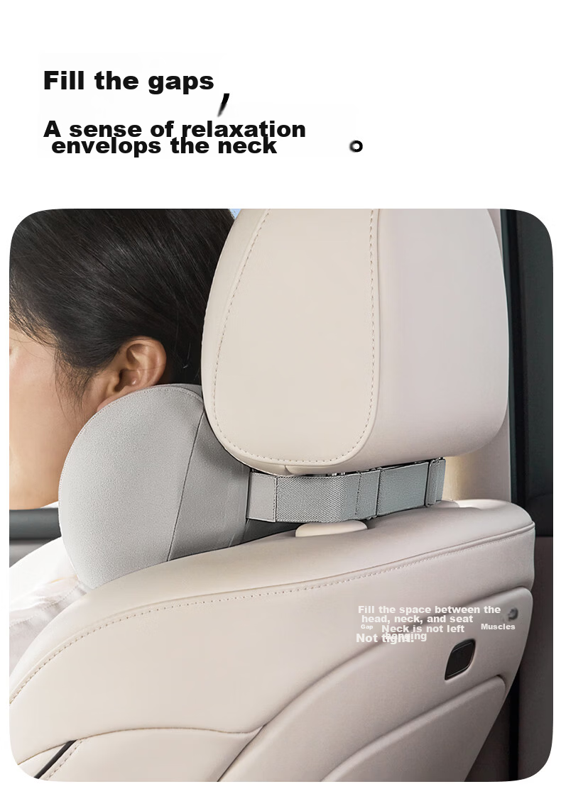 CICIDO Adjustable Car Headrest Neck Pillow Seat Cushion Premium Driver Lumbar Support Pad 22