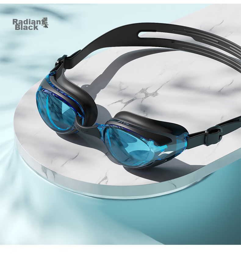 LI-NING Women's Swimming Goggles and Swim Cap Anti-Fog Men's High-Definition Swimming Glasses Prescription Swimming Goggles White 24-19 16