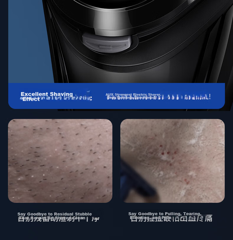 AUX Electric Rotary Shaver for Men, Waterproof Wet and Dry Dual-Blade Electric Razor, Gift for Husband 18