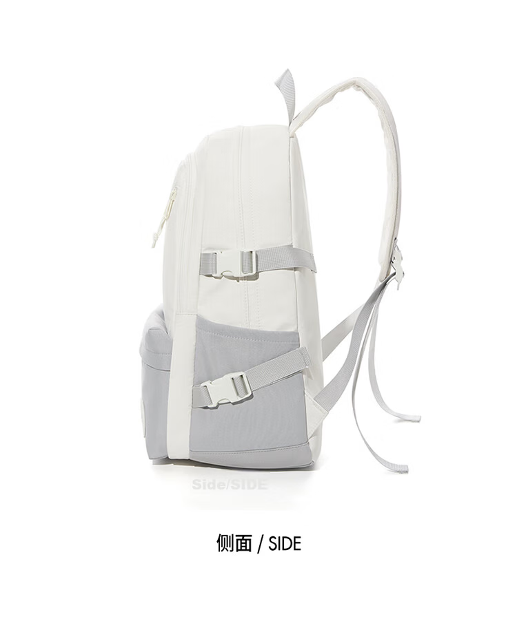 Landcase Korean Style Large Capacity School Backpack for Elementary, Middle, and High School Girls Campus Shoulder Bag 1608 Gray White 16