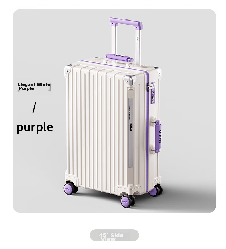 DULA Luggage, Stylish Multifunctional Suitcase with Cup Holder And USB Port, Travel Case with Password Lock, Trendy Black Rose Color, 20 Inches 31