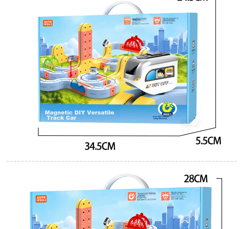 SHANGYUN Children's Toy Car for Boys, Anti-Gravity Track Roller Coaster, Educational Assembly DIY Train, Birthday Gift for Ages 3-6, 10 15