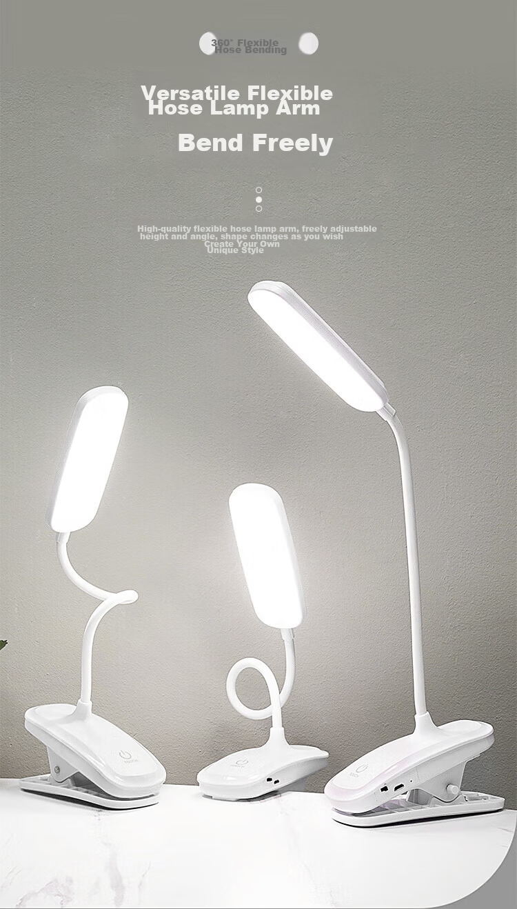 Heartfelt Clip-on Charging Desk Lamp Eye Protection Reading Bedside Lamp for Students Dormitory Study Bedroom Small Table Lamp 10