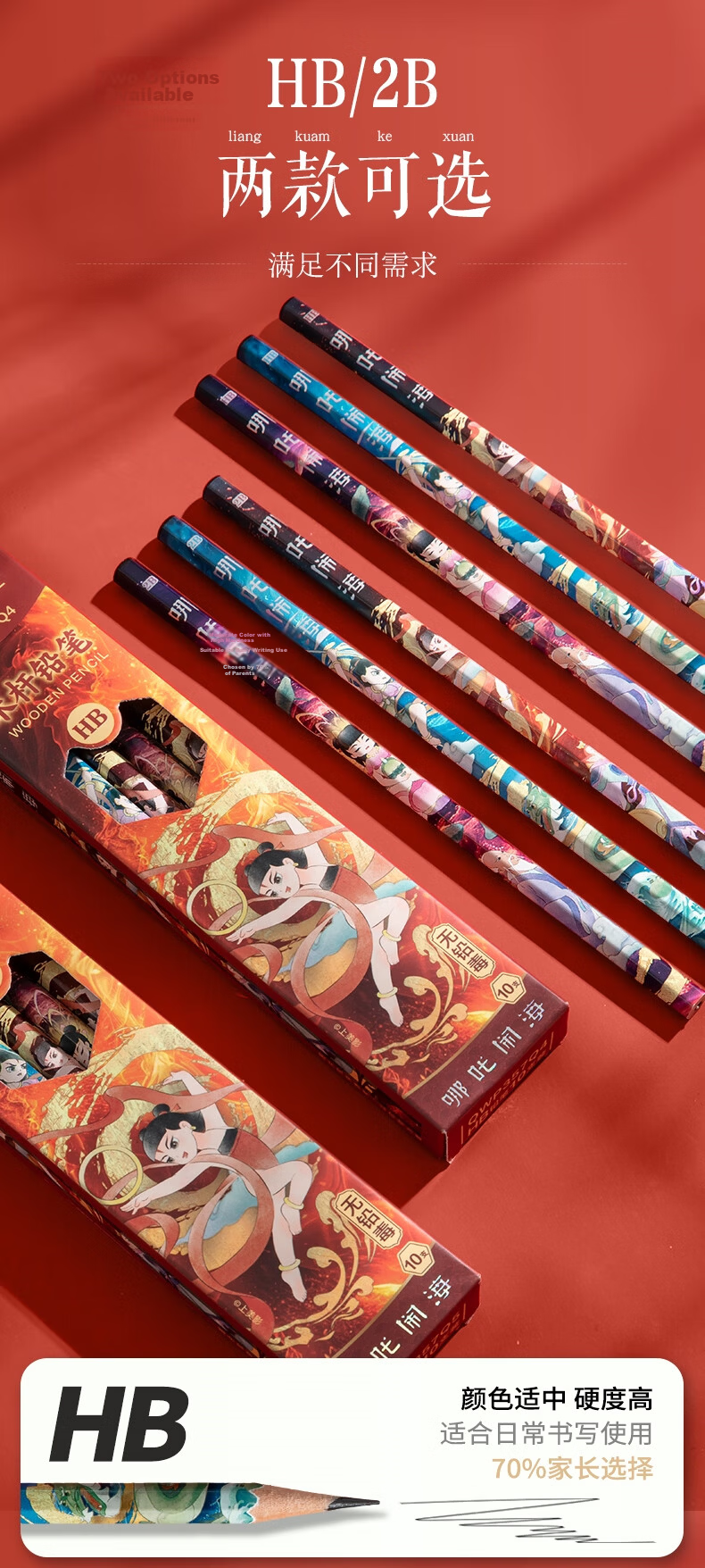 M&G Stationery HB Pencils, 10 Pieces, Polar Bear Three Treasures Hexagonal Wood-Top Pencil, for Primary School Students, Drawing Cards, Exam-Specific Writing Pencils, Summer Vacation Handwriting Practice, AWP307K0 7