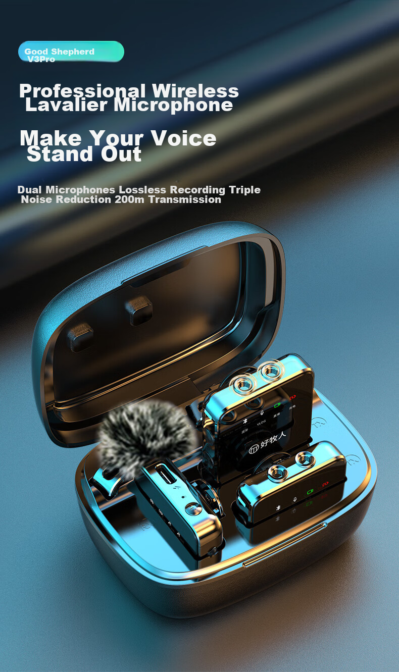 Haomuren Wireless Lavalier Microphone Live Streaming Receiver, Mobile Phone-Specific Recording Device, Sound Card Noise Reduction, Douyin Host Karaoke Video Recording, Small Bee Computer Camera Microphone, One-To 1