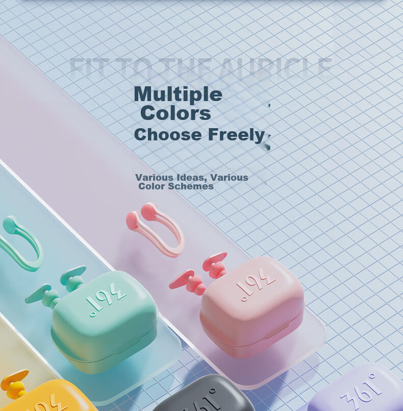 361° Nose Clip and Earplug Set Professional Swimming Waterproof Silicone Earplugs for Adults and Children Anti-Choking Water Gear 14