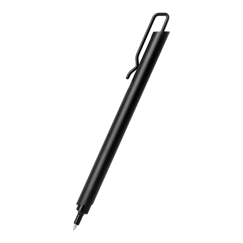 KACO Business Metal Retractable Gel Pen 0.5mm Black Ink Bullet Tip Carbon Pen Kairui Black Barrel 1 Piece/Box K1039