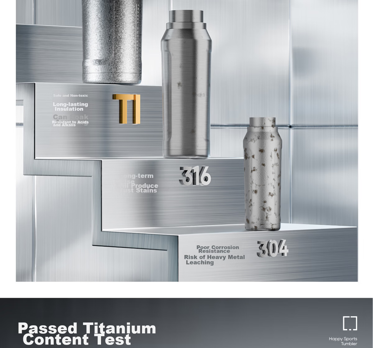 ERM Pure Titanium Insulated Water Bottle Men's Large Capacity Lightweight Outdoor Sports Portable Cycling Pure Titanium Flask Cup 6