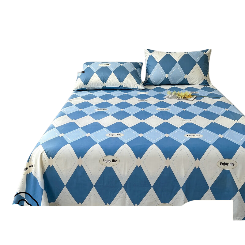 Grace Class A Pure Cotton All-Season Skin-Friendly Sweat-Absorbing Bedding Sheet, Single Piece, 7A Antibacterial, 230*245cm, British Style