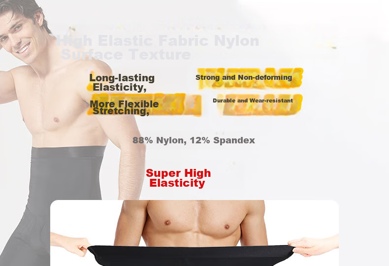 LangSha Men's Tummy Control Shorts, Breathable Fitness Slimming High-Waisted Shapewear, Slimming Waist Trimmer Pants, Black, XXL 7