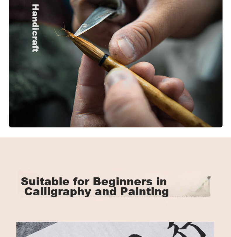 Deli Baiyun Mixed Hair Large Baiyun Medium Kai Small Kai Student Calligraphy Chinese Painting Beginner Entry-Level Brush Xingkai Small Size Baiyun Brush School Supplies 12