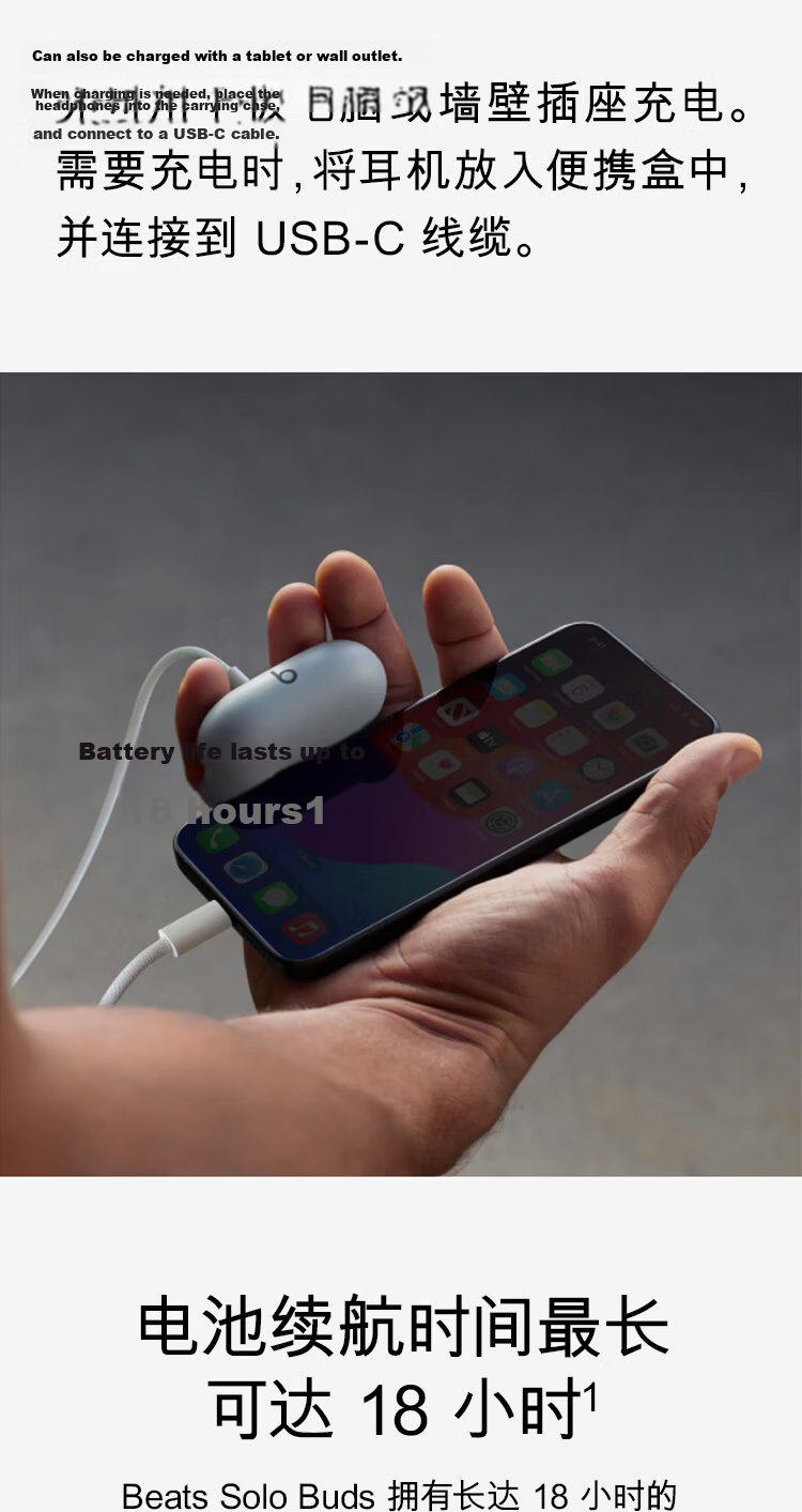 Beats Solo Buds True Wireless Earphones Gift Matte White Bluetooth Compatible with Apple and Android Systems 8