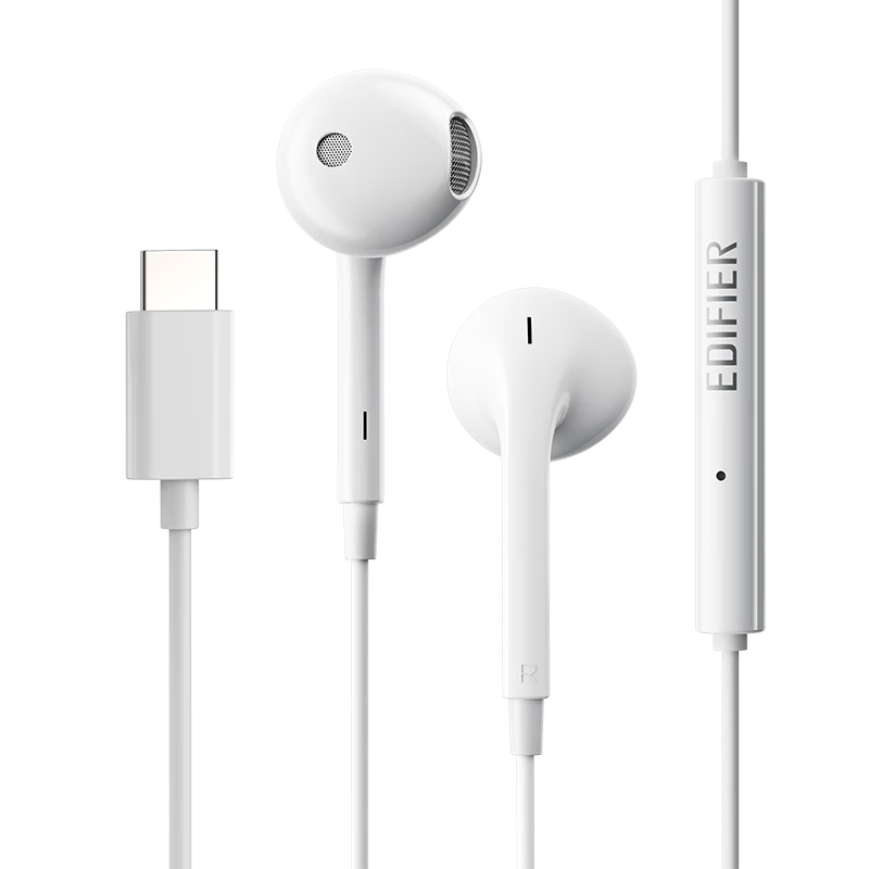 EDIFIER H180Plus Type-C Wired Earphones Online Conference Headset Karaoke Headset Hi-Res Gold Certification Compatible with Huawei Xiaomi Oppo Phones Black