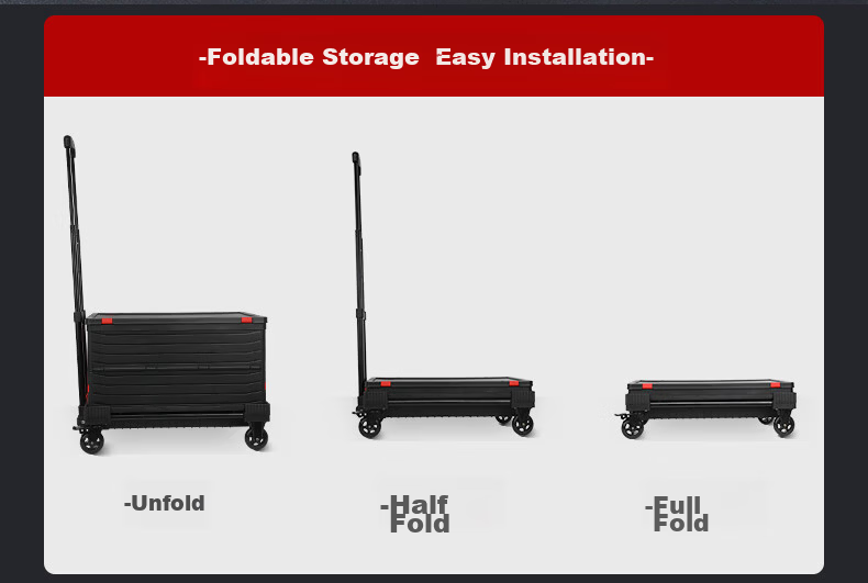 SELORSS Folding Hand Truck, Portable Cart, Trolley for Moving And Cargo, Turtle Cart, Wheeled Cart BY01 2