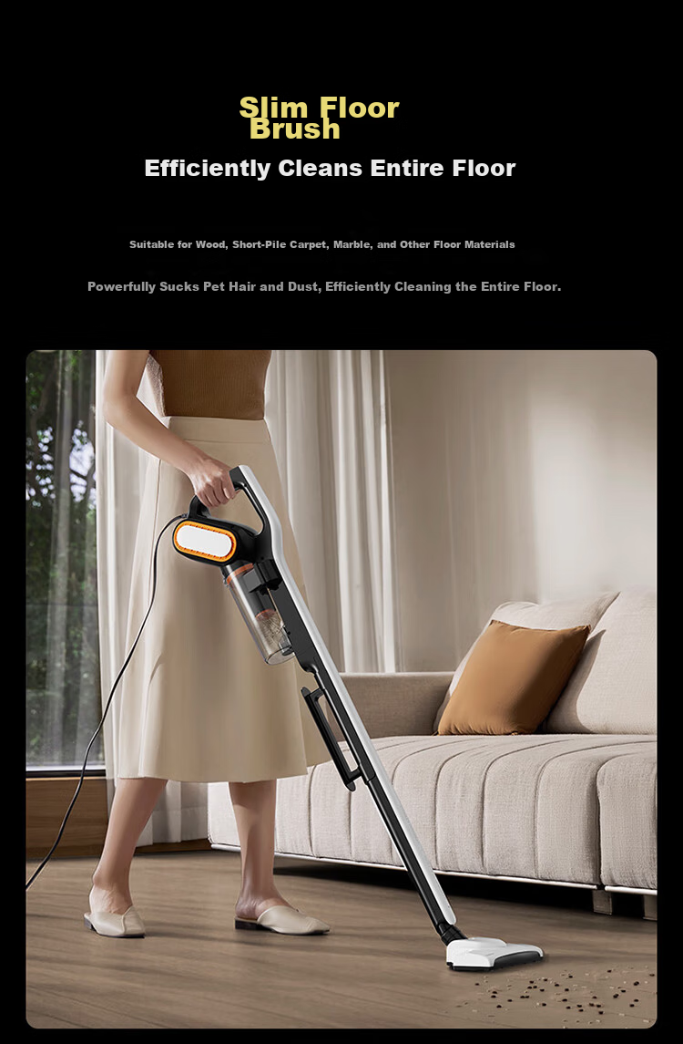 Deerma DX1000 Vacuum Cleaner, Home Upright Handheld Vacuum, Corded Lightweight Powerful High-Power Vacuum Cleaner, Two-In Pet, Sapphire Blue 15