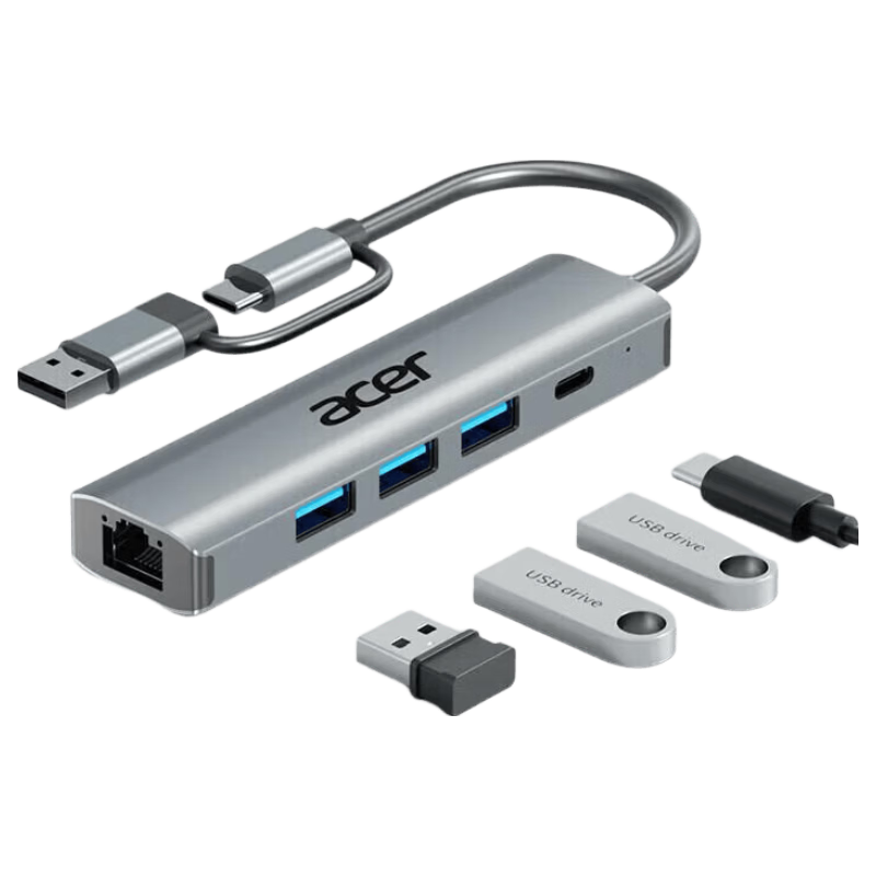 Acer USB 3.0 to Gigabit Ethernet Docking Station Hub RJ45 Adapter for Laptop and Desktop Expansion