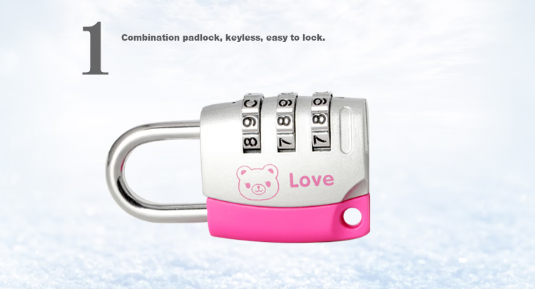Aoben Password Lock Padlock Waterproof Dormitory Gym Locker Lock 35mm Black Student 7610C 4
