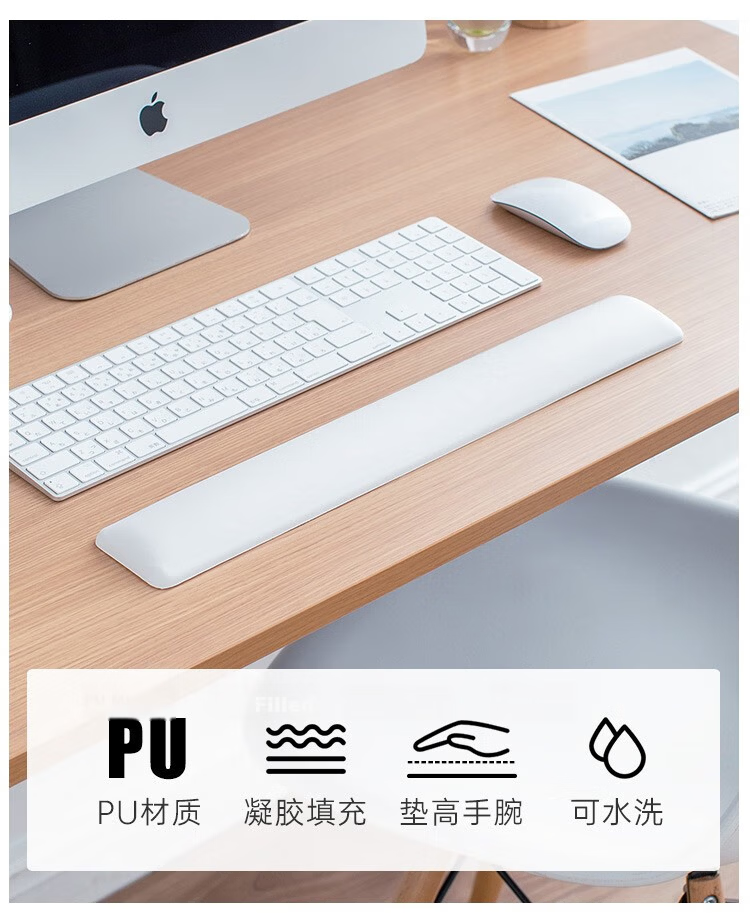 SANWA Ergonomic Keyboard Wrist Rest Mechanical Keyboard Wrist Support Office Gaming Soft Jelly Silicone Washable Non-Slip GTOK8 Black L 450mm 1