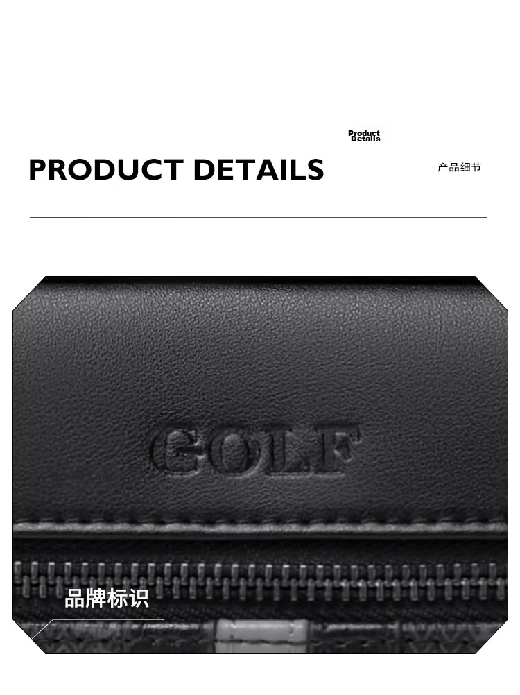 GOLF Men's Printed Single Shoulder Crossbody Bag Multi-Compartment Waterproof Business Commuter Bag for Phone and iPad 20
