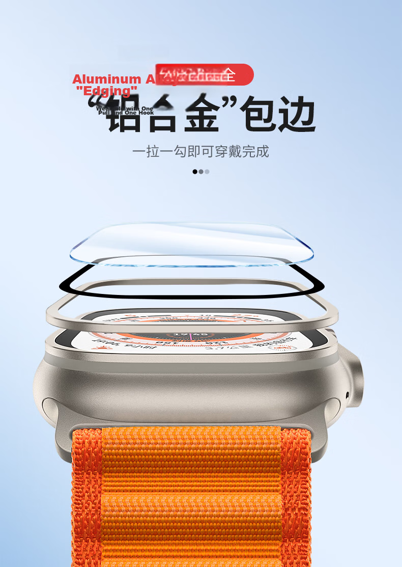 BHO [Ultra4 Titan Protection] Tempered Glass Screen Protector for Apple Watch Ultra 4, Integrated Protective Film with Alloy Frame for Apple Watch Ultra 2/1 5