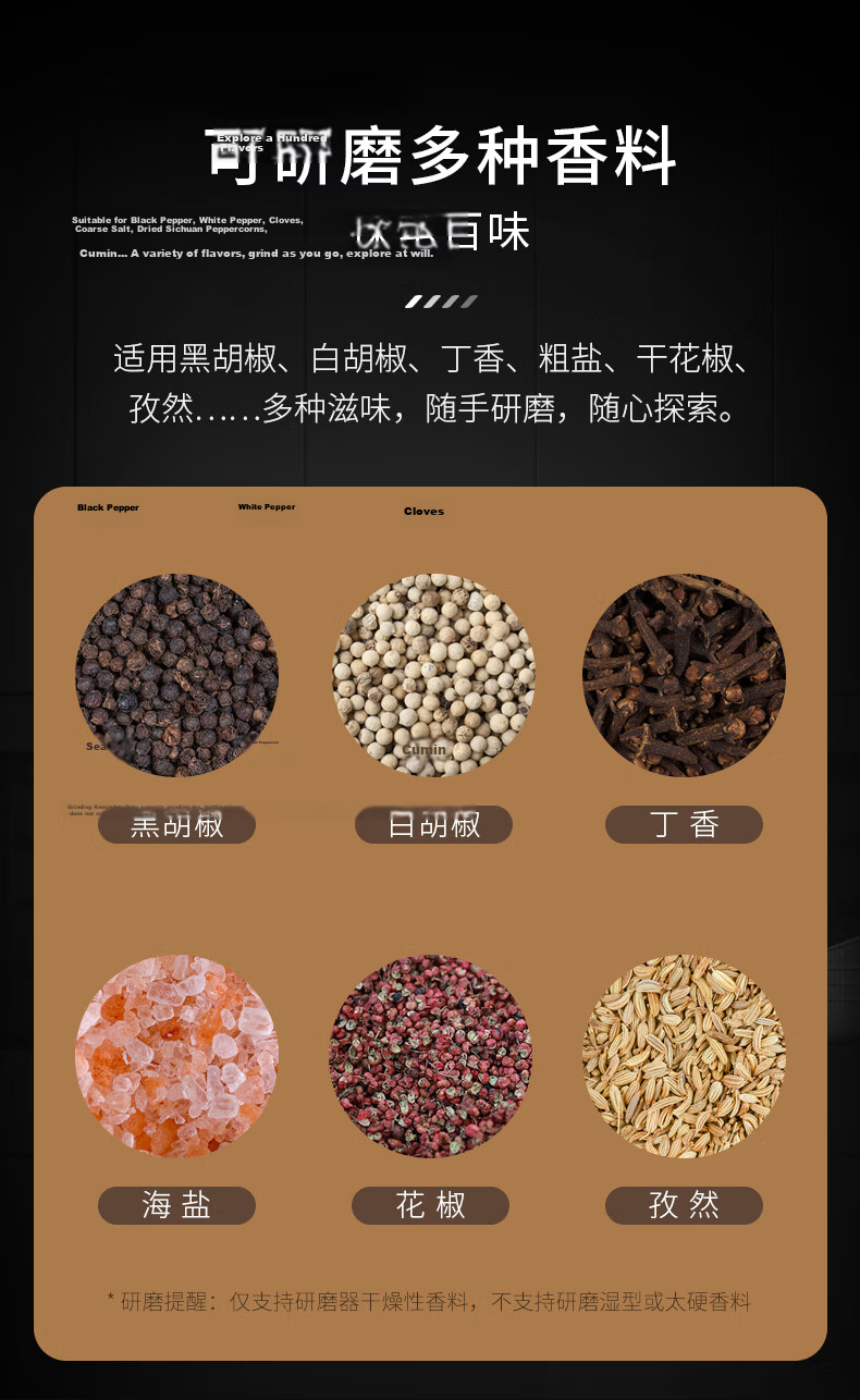 CLITON Electric Pepper Grinder Household Electric Grinder for Peppercorns Sea Salt Kitchen Spice Mill Seasoning Bottle 8