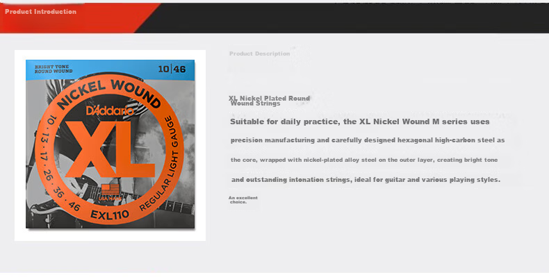 D'Addario XSE0946 American Imported Electric Guitar Strings Rust-Resistant Coated High Carbon Steel Strings Light Gauge 09-46 4
