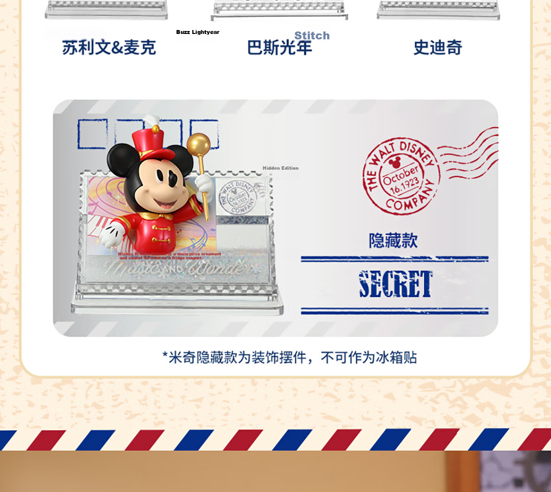 MINISO Disney Retro Stamp Series Blind Box Figurine, Children's Toy, Peripheral Desktop Decoration, Birthday Gift for Wome 4