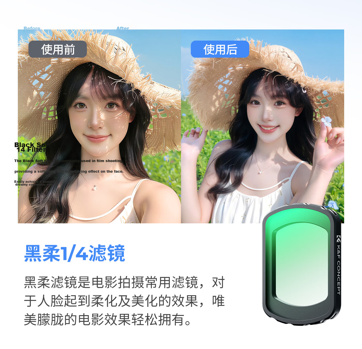 Zole DJI Pocket 4/3 Filter Sports Camera Filter Kit DJI Accessories Magnetic Quick-Release CPL Polarizing Filter 12