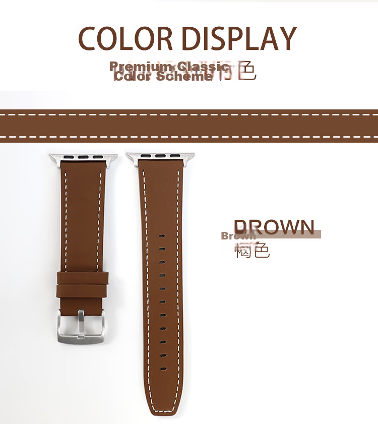 MSSM Compatible Apple Watch Band, Hermes Style IWatch S12 Cowhide Genuine Leather Strap for Ultra4/S11/10/9/Se3, Black, 44-49mm 8