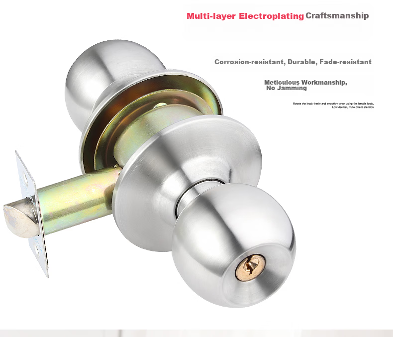 BLOSSOM Stainless Steel Spherical Lock Universal Indoor and Outdoor Wooden Door Lock Model 587 3
