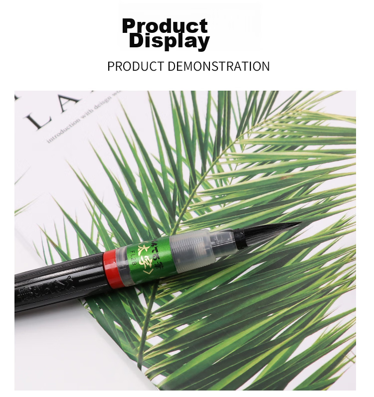 Pentel Scientific Calligraphy Brush, Medium Regular Script Soft Brush for Writing Practice, Replaceable Core Brush, XFL2L, Black, Single Pack 8