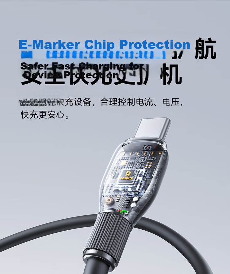 Baseus Dual-Head Type-C Charging Cable PD 100W Super Fast Charge Data Cable for Huawei Honor Xiaomi Apple iPhone 17/16/15 iPad Laptop Car Use 2m Blue 14