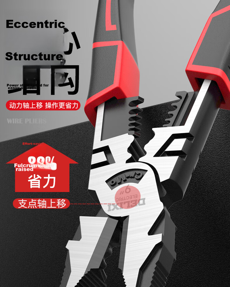 DELIXI ELECTRIC 8-Inch Multi-Function Combination Pliers Wire Stripper Cutter Lineman Pliers Six-in-One 7