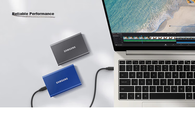 SAMSUNG 4TB Type-C USB 3.2 Portable SSD (PSSD) T7 Refresh NVMe 1050MB/s External SSD for Mobile and Laptop 1