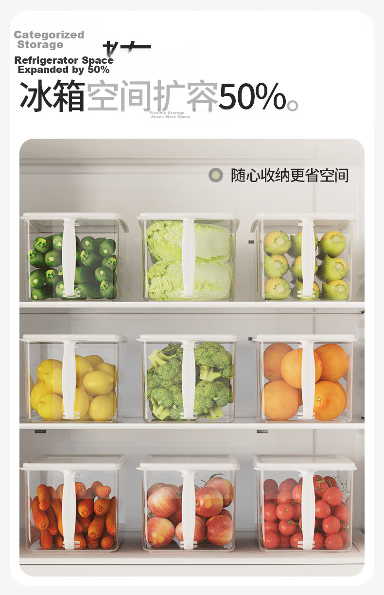 Xitianlong PET Fresh-Keeping Box Portable Large-Capacity Food-Grade Outdoor Camping Picnic Fruit Storage Box Large Size 4