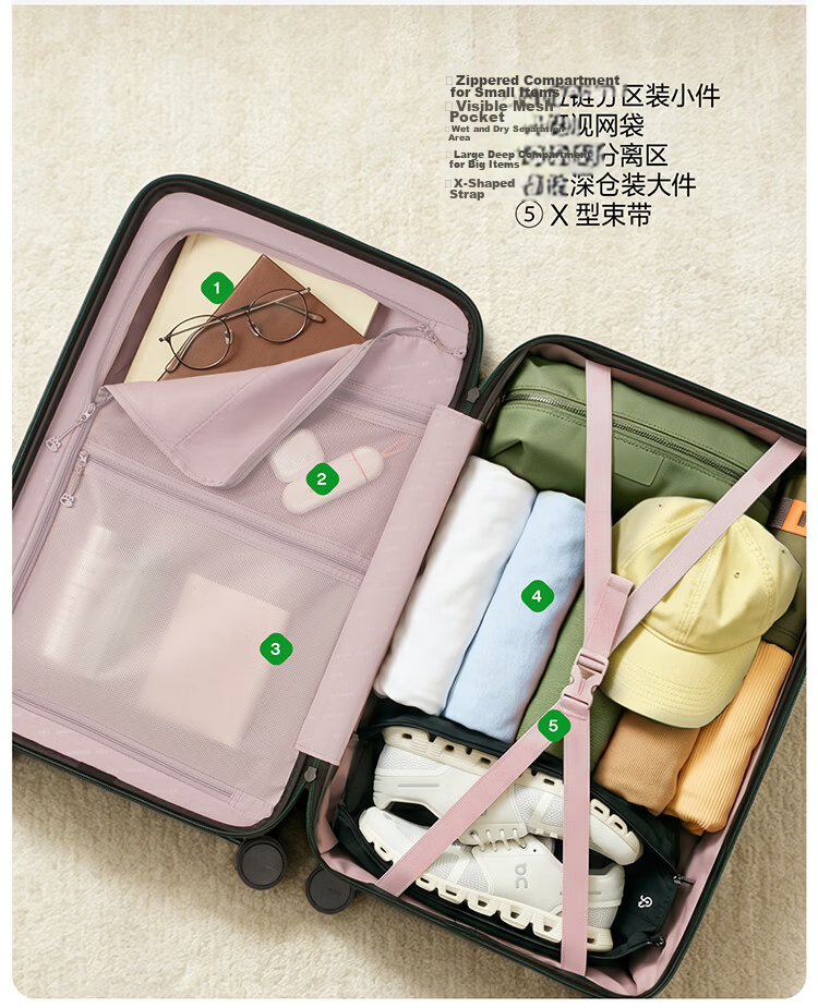Bromen Bags Large Capacity Luggage Trolley Travel Suitcase Password Lock Business Student Checked Bag 20 Plus Blue 16