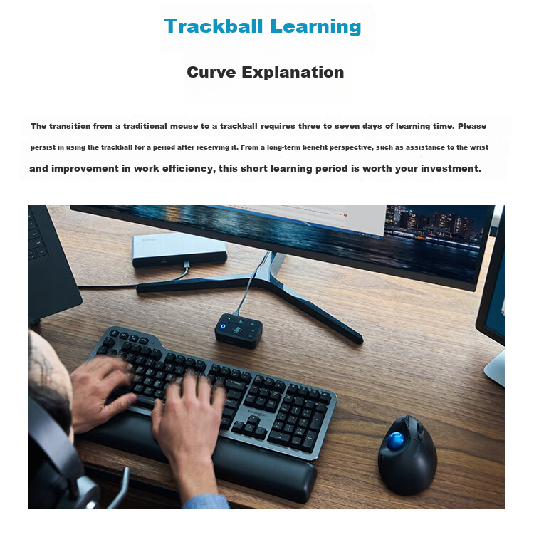 Kensington SlimBlade™ Pro Ergonomic Wireless Trackball Mouse for Designers, Home Office, And Drafting Professionals K72084 5