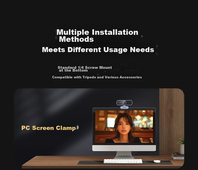 UGREEN 2K HD USB External Computer Webcam Wide-Angle Dual Microphone Auto Focus for Desktop Laptop Video Calls Meetings Exams Interviews Live Streaming 25442 26