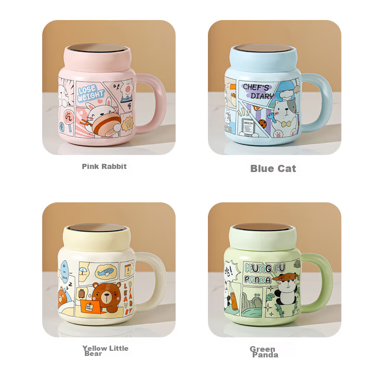 Beisesi Ceramic Mug, Fun And Creative Personalized Gift Cup with Lid for Coffee Or Water 7