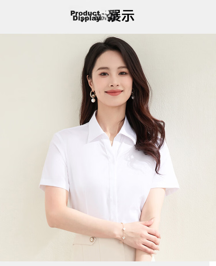 TUCANO Women's Bamboo Fiber Wrinkle-Resistant Non-Iron V-Neck Business Formal Long Sleeve Shirt White 4XL 12