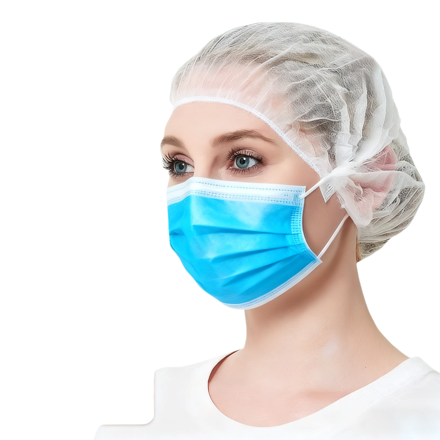Anxiaoxia Disposable Head Cover Kitchen Dustproof Strip Cap Mesh Cap Non-woven Dustproof Hat White 100pcs/Pack