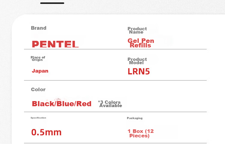 Pentel 0.5mm Quick-Drying Gel Pen Refill (Compatible with BLN75TL) XLRN5TL Blue 10-Pack 5