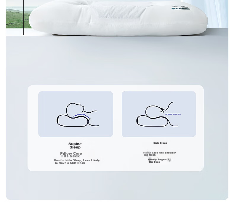 Shuixingjiafang Pillow with Buckwheat Hull And Cassia Seed, Class A Neck Support Hard Pillow Core, Ergonomic Cervical Spine Relief, Antibacterial Medium Pillow 16