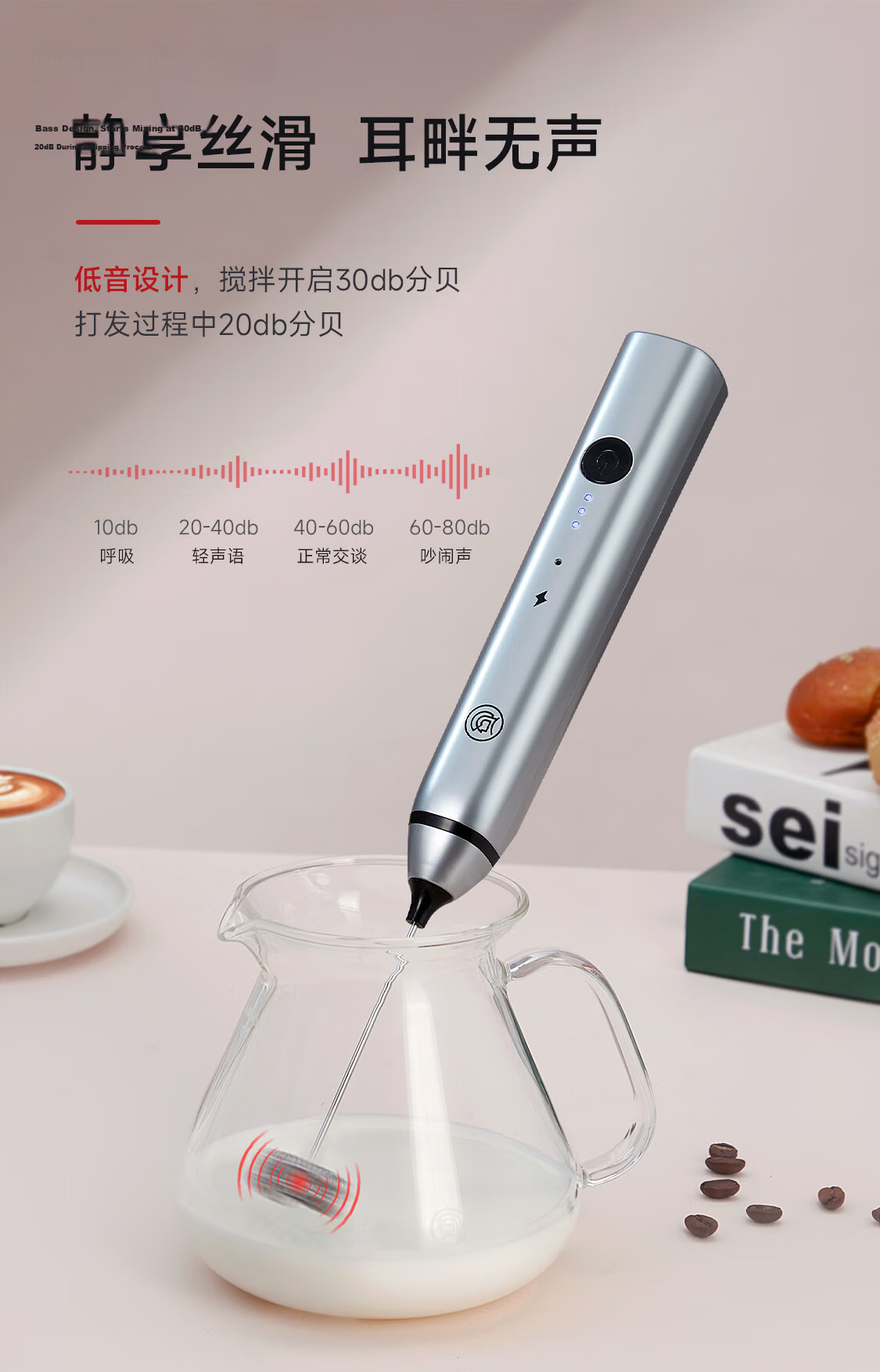 Hero Twin Electric Coffee Frother Milk Foam Maker Handheld Whisk Mixer 9